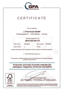 J.Fink Druck FSC Certificate